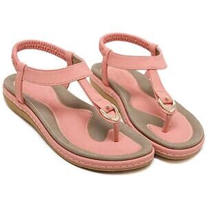 SOCOSANDS Pink Tan Strappy Sandals NWOT 43 Rubber Sole‎ Elastic Strap 9